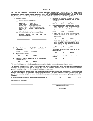 China Banking Corporation Proxy Form