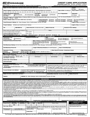 Credit Card Application Form