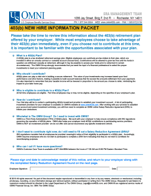 403(b) Salary Reduction Agreement Form