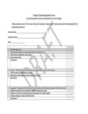 Teacher Self-Assessment Form
