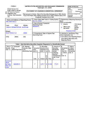 Form 4 Statement of Changes in Beneficial Ownership