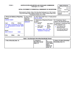 SEC Form 3 Beneficial Ownership