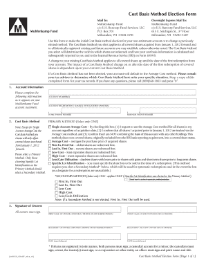 Cost Basis Method Election Form
