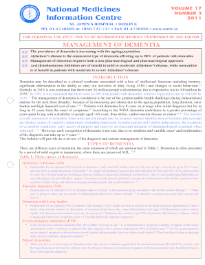 Fillable Online MANAGEMENT OF DEMENTIA Fax Email Print - pdfFiller