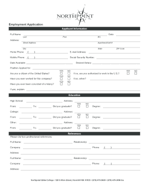 Employment Application Form