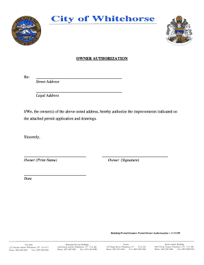 Owner Authorization Form