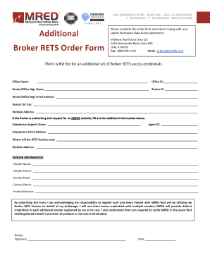 Broker RETS Order Form