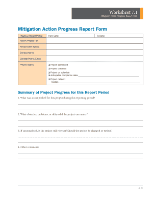 Mitigation Action Progress Report Form - mitigationguide