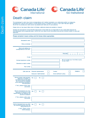 Death Claim Form