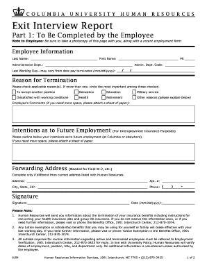 Exit Interview Report