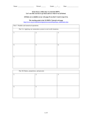 NJ HSPA Math Practice Worksheet