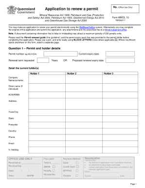 Mineral Resources Permit Renewal Application