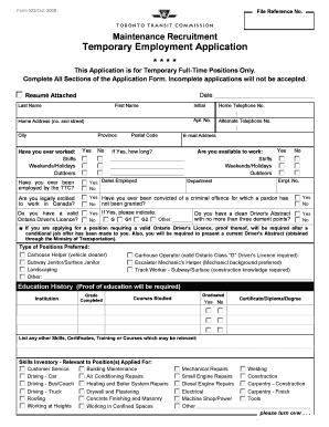 Temporary Employment Application