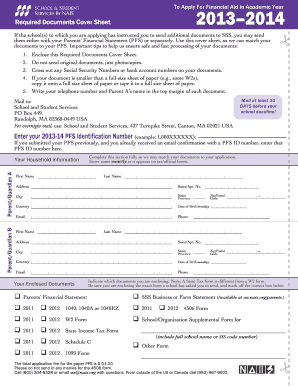 Required Documents Cover Sheet 2013-2014