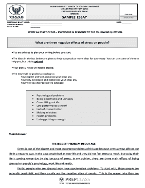 Erasmus Language Exam Writing Sample