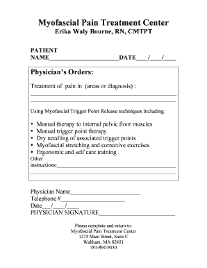 Myofascial Pain Treatment Form