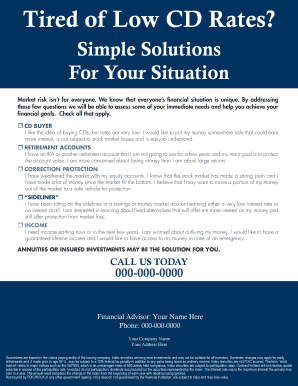 Annuities or Insured Investments Assessment Form