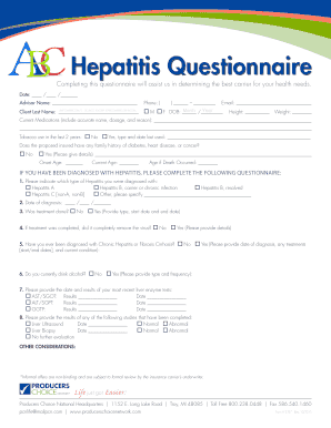 Hepatitis Questionnaire