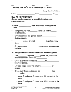 Biology Study Guide Gene Linkage and Mapping