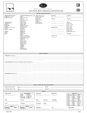 Land Profile Sheet Form