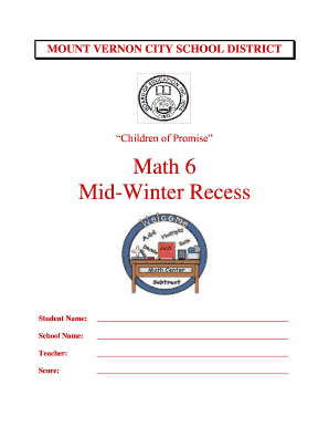 Math 6 Mid-Winter Recess Assessment