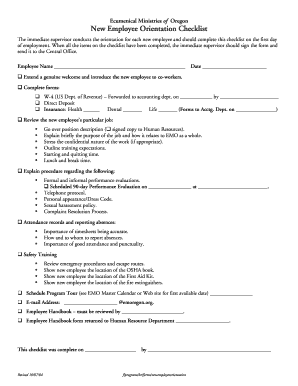 New Employee Orientation Checklist