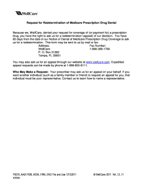 Request for Redetermination of Medicare Prescription Drug Denial