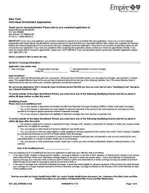 New York Individual Health Insurance Enrollment Application