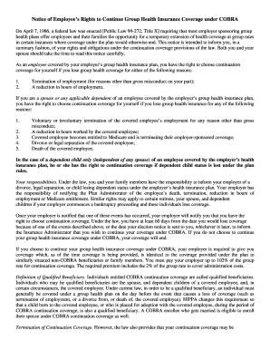 COBRA Continuation Coverage Notice