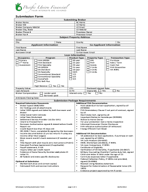 Wholesale Lending Submission Form