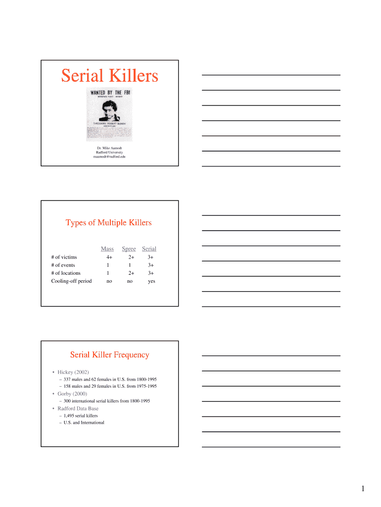 Fillable Online Serial Killers Fax Email Print - pdfFiller