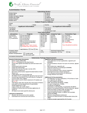 Wholesale Lending Submission Form