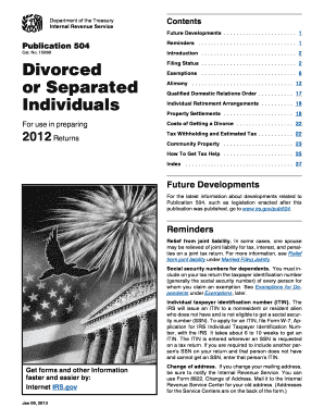 IRS Publication 504 (2012)