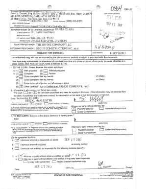 California Request for Dismissal