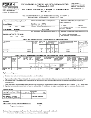 SEC Form 4 Statement of Changes in Beneficial Ownership