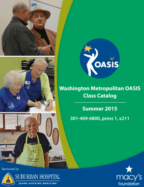 Phone tree example - Washington Metropolitan OASIS Class Catalog Summer 2015 - oasisnet