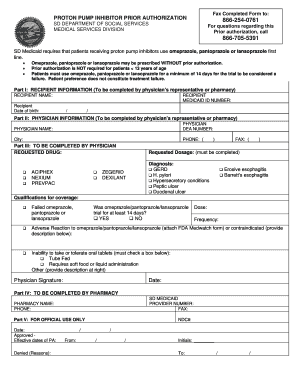 Proton Pump Inhibitor Prior Authorization Form