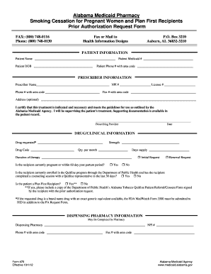 Alabama Medicaid Smoking Cessation Prior Authorization Request Form
