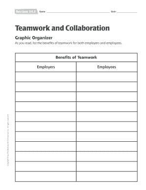 Teamwork and Collaboration Graphic Organizer