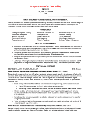 Resume Template for HR Professional