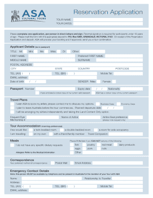 Tour Reservation Application