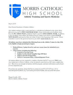 New Jersey Student-Athlete Medical Forms