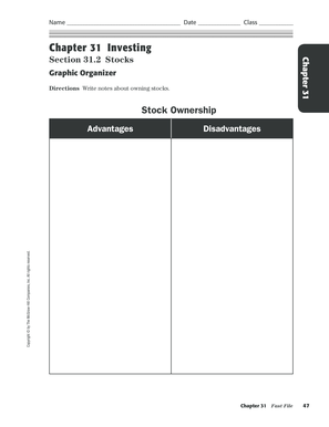 Stock Ownership Graphic Organizer
