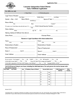 Early Childhood Application