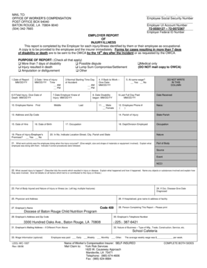 Louisiana Employer Report of Injury/Illness