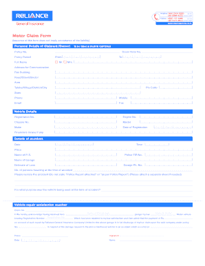 Motor Claim Form