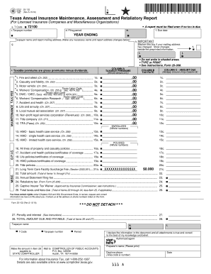 Texas Annual Insurance Maintenance Assessment Report