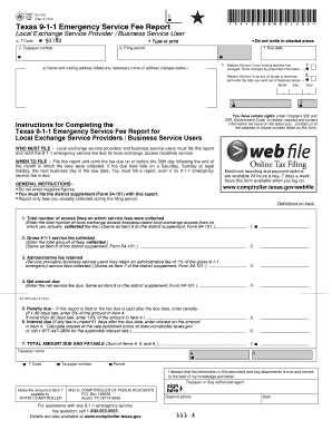 Texas 9-1-1 Emergency Service Fee Report
