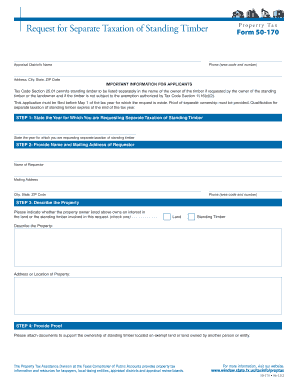 Request for Separate Taxation of Standing Timber