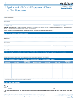 Texas Property Tax Refund Application